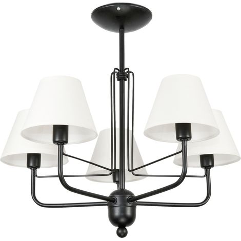 Lampada da soffitto nera con paralume bianco eris 7-860 (1/2)