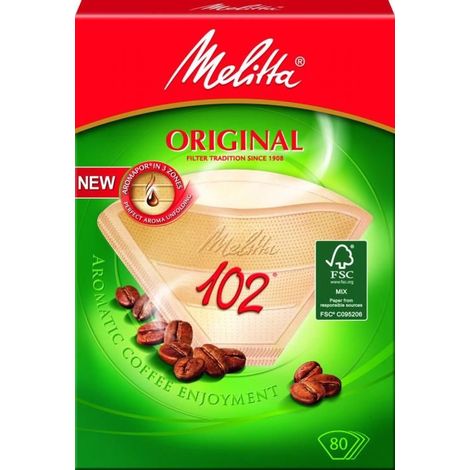 Filtres à café brun 80 unités – Lot de 102 filtres – Pour cafetière à piston – Infusion parfaite pour amateurs de café – Melitta (1/5)