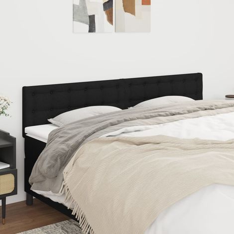 Kopfteile Schwarz 160x5x78/88 cm Stoff