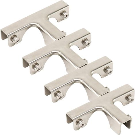 Abrazaderas T en Acero Plata para Paneles de Vidrio 8-12mm (1/5)