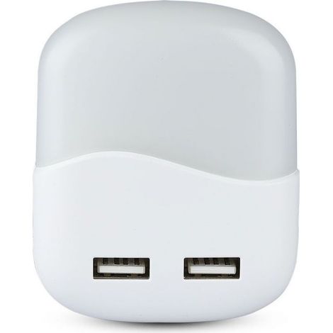 V-TAC Faretto LED Chip Samsung Segnapasso Notturno 0,45W Sensore Crepuscolare Bianco Caldo IP20 (1/5)
