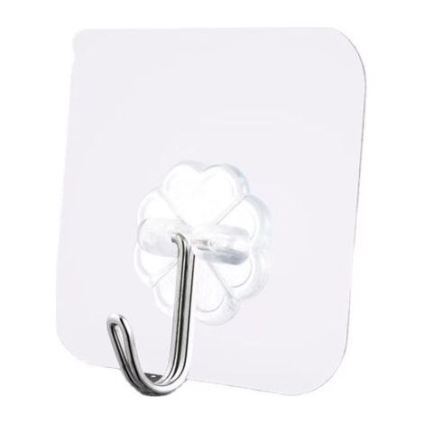 30 Pièces Crochet Adhésif,Transparent Auto Adhesif Muraux,Crochets Adhesif Imperméables Pour Salle de Bains et Cuisine,Peignoirs,Porte (transparente) (1/5)