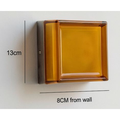 Lampe Décorative Œuf Carré Ambre – Luminaire Design Minimaliste pour Entrée, Mur d'Accent, Escalier, Couloir et Tête de Lit (1/4)