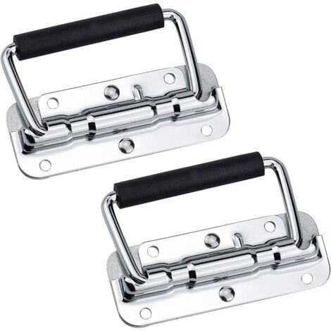 Pair Poignée de boîte pliante en fer 2 pièces 110 x 41 mm, argent (1/5)