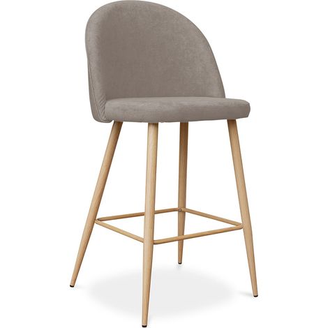 Taburete Tapizado en Tela - Diseño Escandinavo - 66cm - Evelyne