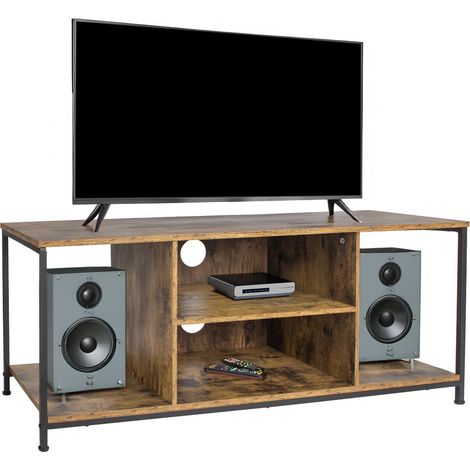 Mobile TV con 4 scomparti, finitura effetto legno