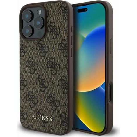Funda rígida marrón Guess GUHCP16LG4GFBR para iPhone 16 Pro de 6,3 pulgadas, 4G Classic (1/4)