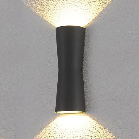 Appliques murales d'extérieur de jardin, étanche IP54, corps de lampe en aluminium moulé sous pression + appliques murales en verre trempé, appliques murales d'éclairage haut vers le bas pour couloirs (1/5)
