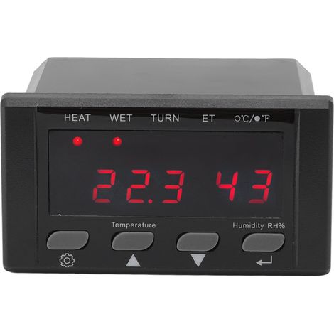 Thermostat numérique pour incubateur d'œufs (œufs) avec contrôleur de température et d'humidité en degrés Fahrenheit et Celsius, pour reptiles et volailles. (1/5)