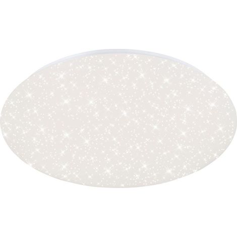 BRILONER VERB Plafonnier LED moderne dimmable avec télécommande 49cm rond 48W 4000lm 3000 à 6000 K blanc chaud à froid décor étoilé blanc lampe plafond salon chambre