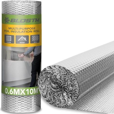 Roll of Thermal Insulation, Aluminum 10m x 60cm, Heat Reflector, Vapor Barrier, For Roof and Floor Radiators (1/5)