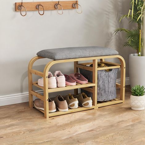 SunJet Console, table console, Banc à chaussures bambou 70x30x45 cm - Réf. CTRTAM5VX7NU (1/5)