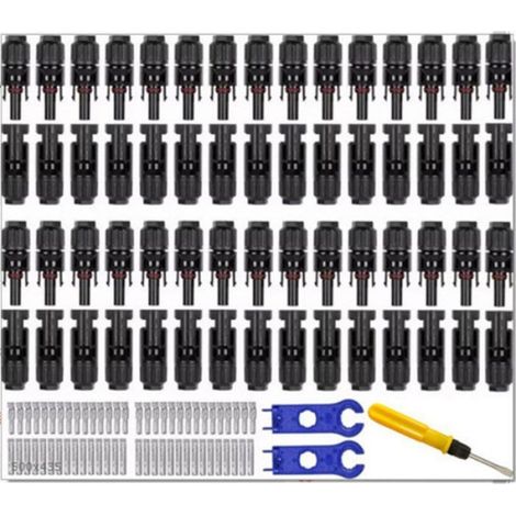 30 paires Connecteur solaire, étanche IP67, cuivre étamé, PPO, câble 2.5-6 mm², panneau photovoltaïque (1/5)