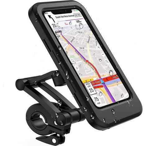 Support de téléphone pour vélo étanche - Fixation solide - Anti-choc - Pour écrans jusqu'à 6,7 pouces (1/5)