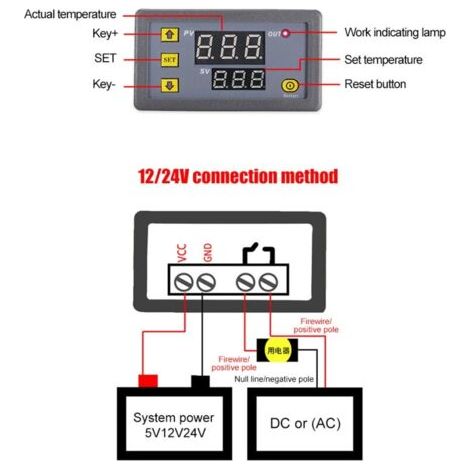 Module de Thermostat à affichage numérique, régulateur de température 3230, interrupteur de commande, Micro panneau de refroidissement et de chauffage (1/5)