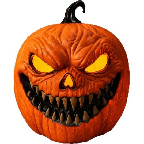 Lanterne citrouille LED rouge avec visage effrayant, lampe citrouille d'Halloween à piles avec crocs, décoration de table effrayante pour fête à la maison (1/5)