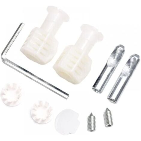 Lot de 2 kits de boulons de fixation pour toilettes suspendues au mur Blanc (1/3)