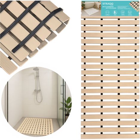 Alfombrilla antideslizante para bañera o ducha, 43x90cm (Beige)