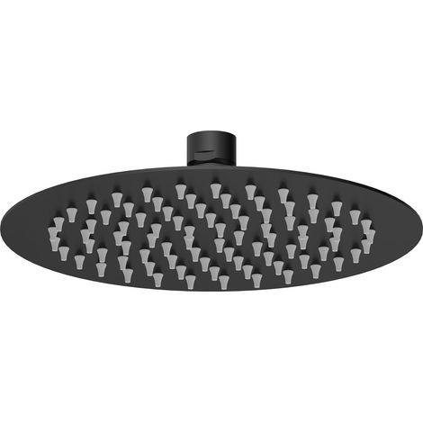 Round Fixed Head, 200mm - Matt Black