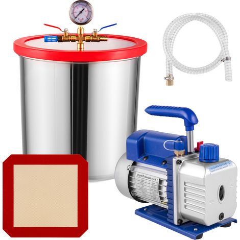 Mophorn Vakuumkammer-Kit, 5 Gallonen (22 Liter), 3 CFM 1/4HP Einstufen-Vakuumpumpe, HVAC A/C-Kühlkit