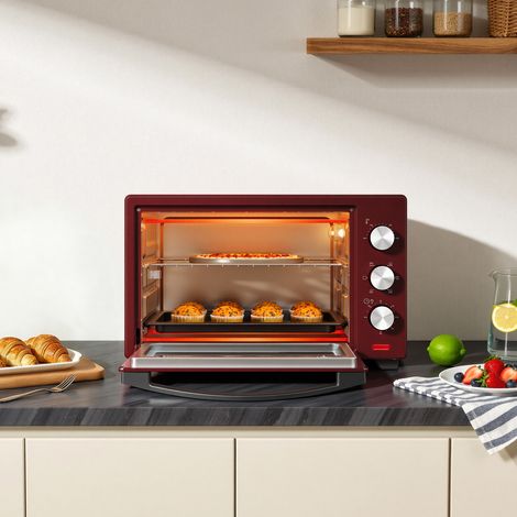Woltu – Four électrique 32L 1600W – Minuterie 60 min – Température 100-230℃ – Circulation rapide d'air chaud – Porte à double vitrage (1/5)