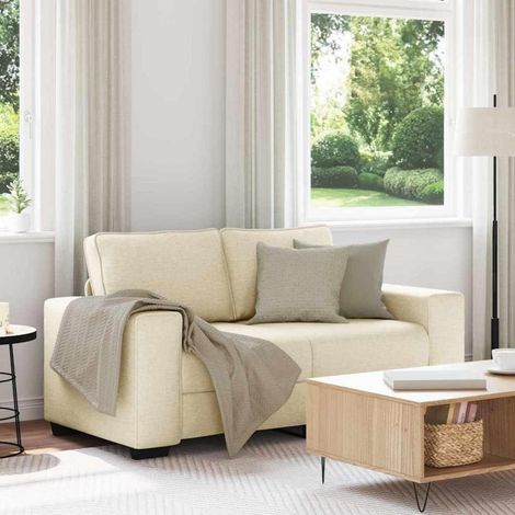 2-Sitzer Sofa mit dicken Polstern, modern, Stoff, 120 cm, Creme (1/5)