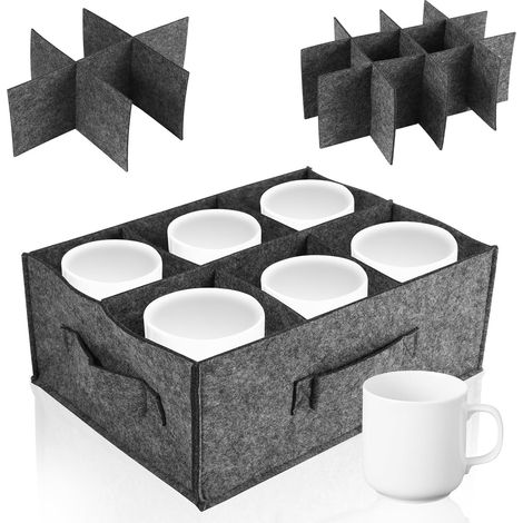 Rangement Tasse, Porte-tasses, Rangement Camping Car, Boite Rangement Feutre, Porte Tasse en Feutre pour Camping Car avec 6 Comparti (1/5)