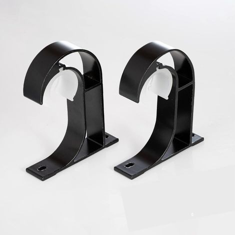 Support de tringle à rideaux 2 pièces Fixations pour tringle à rideaux Installation d'une tringle à rideaux Aluminium Crochets (1/5)