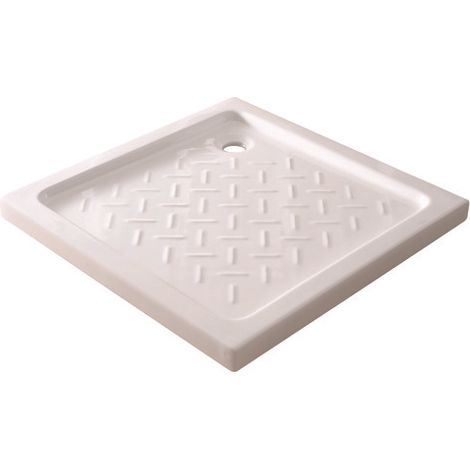 ONDEE - Plato de ducha MERI - relieves antideslizantes - Gres - Blanco - 80x80x6,5cm (1/5)