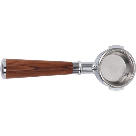 Porte-filtre sans fond 58 mm en alliage d'aluminium, 2 oreilles, avec panier-filtre en palissandre rouge (1/5)