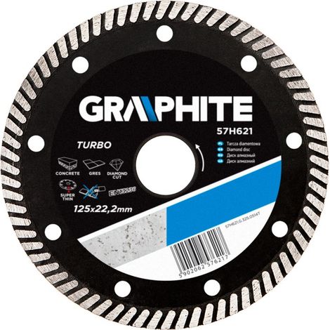 Disque diamanté 125 x 22,2 mm turbo super fin 57H621 (1/2)