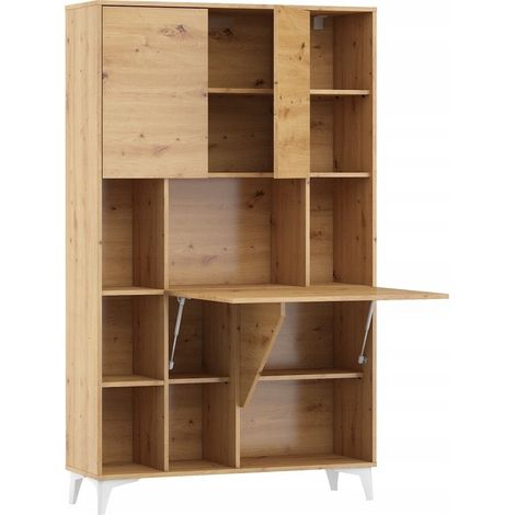 Armoire Placard Convertible en bureau et table Home office 175x105x34cm « Meggie 2-Chêne Artisan» (1/5)