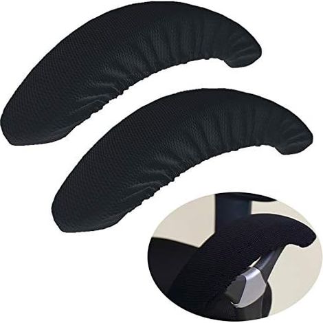 Lot de 2 coussins d'accoudoir pour chaise de bureau, coussinets de repos pour accoudoirs, rembourrage noir (1/2)