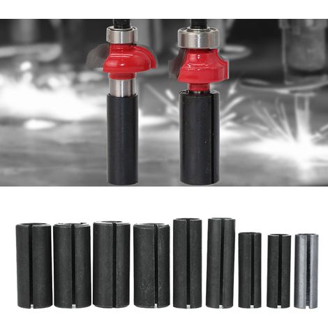Jeu de 9 douilles collet adaptateur mandrin split bushing pour machine de gravure bois router outils - Acier élastique haute précision (1/5)