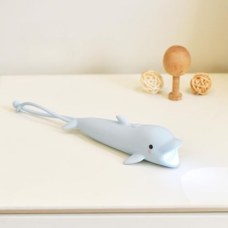 Lampe de poche rechargeable Les dauphins LED, Lampe de poche en silicone en forme d'animal mignon, Confortable Touch Long Press pour régler la luminosité éclairage extérieur Lumière créative.