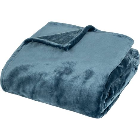 Atmosphera Cuddly Plaid Bleu Égéen 180x230 cm Doux (1/4)