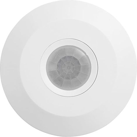 1 interruptor de luz con sensor de movimiento PIR, 220-240 V CA, 2000 W, sensor de movimiento para montaje en techo, sensor PIR, perfil delgado, blanco (1/5)