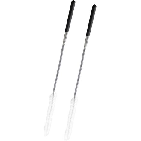 Pulitore per scarichi rivestito in PVC, 2 pezzi, setole nere