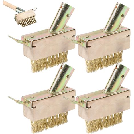 4 Pièces Brosse Désherbage,Acier Cuivré,Tête 10x3,5cm,Joints,Pavés,Jardin (1/5)