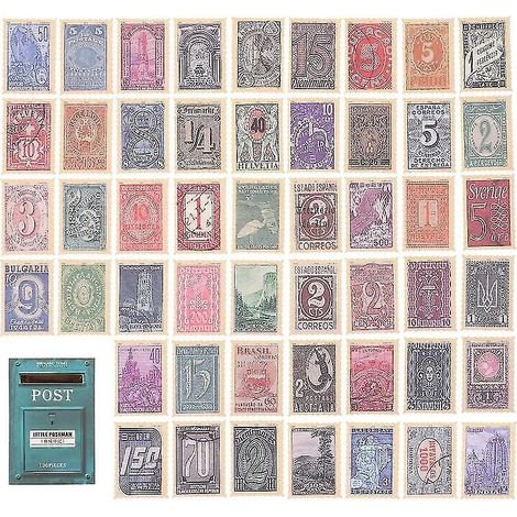 200 Blatt Vintage-Briefmarkenaufkleber (1/3)