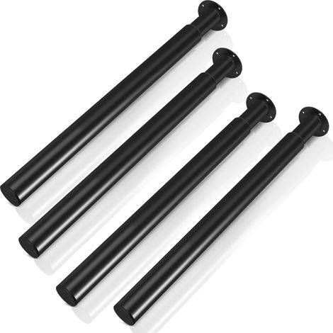 Wolketon 4pcs Pies para Muebles Pies de Metal Ajustable 700-1100mm Altura Ajustable Negro