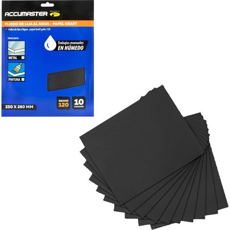 Carta di carta vetrata ad acqua ACCUMASTER C120 230x280 mm confezione da 10 (1/2)
