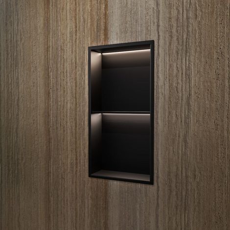 Hornacina de ducha MARSHALL con LED negro (1/3)