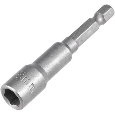 Clé à douille magnétique de 8 mm, entraînement hexagonal 1/4", pour perceuses ou tournevis sans fil, longueur 65 mm, 1 pièce (1/5)