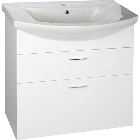 Aqualine Zoja - Mobiletto lavabo 72x74x34 cm, 2x cassetti, bianco 51071A