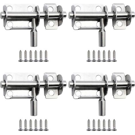 Stück 65 mm Mini-Edelstahl-Schiebetürschlösser, Sicherheitstürriegel mit Schrauben für Badezimmertüren, Holztüren, Haustiertüren, Schlafzimmertüren. (1/5)