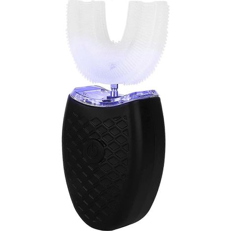 Brosse à dents électrique sonique en forme de U pour adultes, outil de nettoyage automatique pour l'hygiène buccale (noire) (1/5)