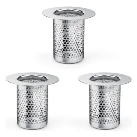 Filtre a Cheveux pour Douche, 3 Pièces Inoxydable Filtre Douche Cheveux, 5,5 × 5cm Filtre Lavabo Cuisine pour Balcon, Cuisines Filtre de Siphon de Sol Salle
