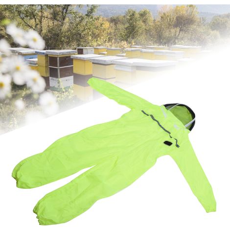 Combinaison d'apiculteur monobloc vert fluorescent / Combinaison d'apiculteur monobloc respirante à double fermeture éclair - Fournitures apicoles (1/5)