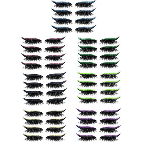 28 Paires Autocollants Réutilisables Eye-liner et Faux Cils 7 Couleurs Imperméables Faciles à Poser et Retirer (1/5)